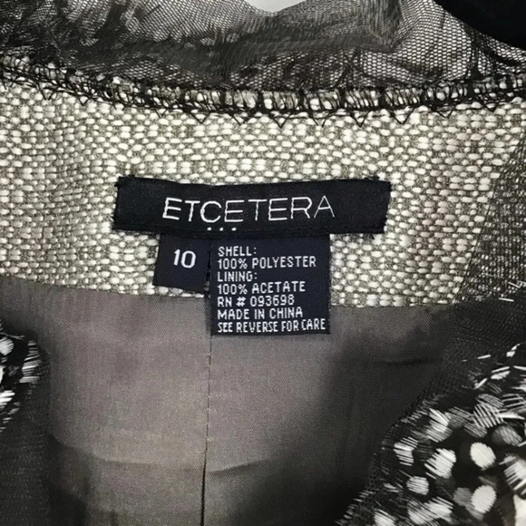 ETCETERA Collection Women’s Feathered & Mesh Trim Blazer - Picture 8 of 9